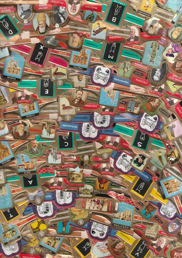 lot van 1000 oude sigarenbanden van Varia ,, Verzenden, Gebruikt, Sigarenbandjes