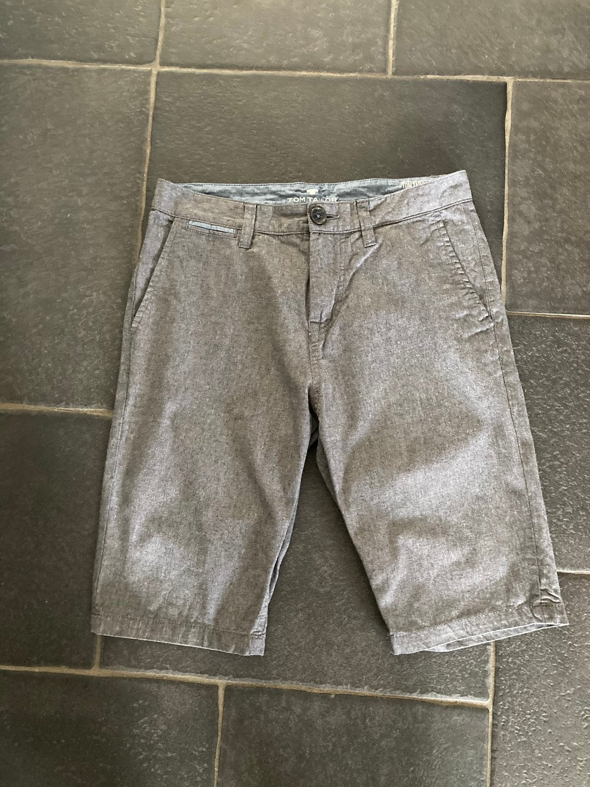 Tom Tailor Josh chino grijze normale slanke 29 bermuda-short, Ophalen of Verzenden, Zo goed als nieuw, Maat 46 (S) of kleiner