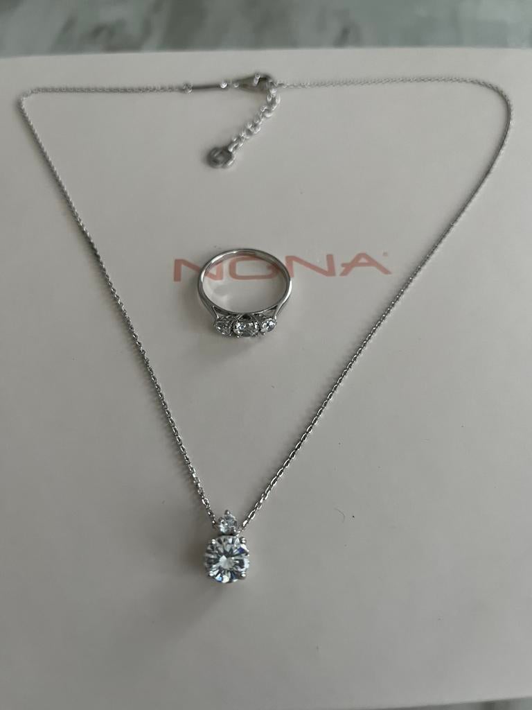 Nona silver set 925 nieuw, Bijoux, Sacs & Beauté, Enlèvement ou Envoi, Comme neuf, Argent