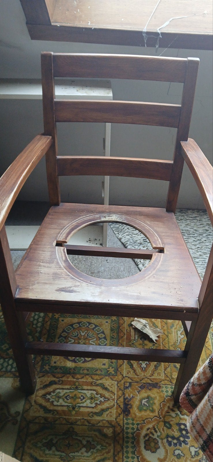 ancienne chaise de toilette en bois, Antiquités & Art, Enlèvement