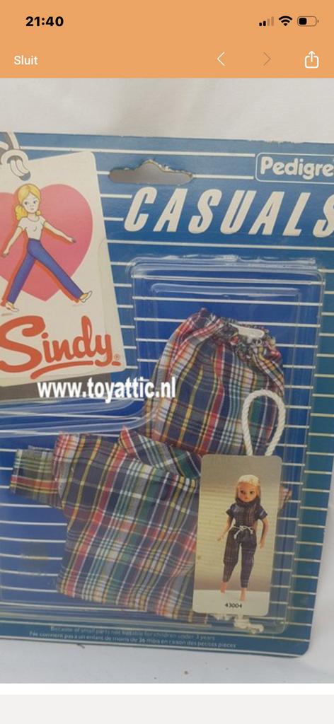 Sindy Pedigree poppen  kleding, Ophalen, Zo goed als nieuw
