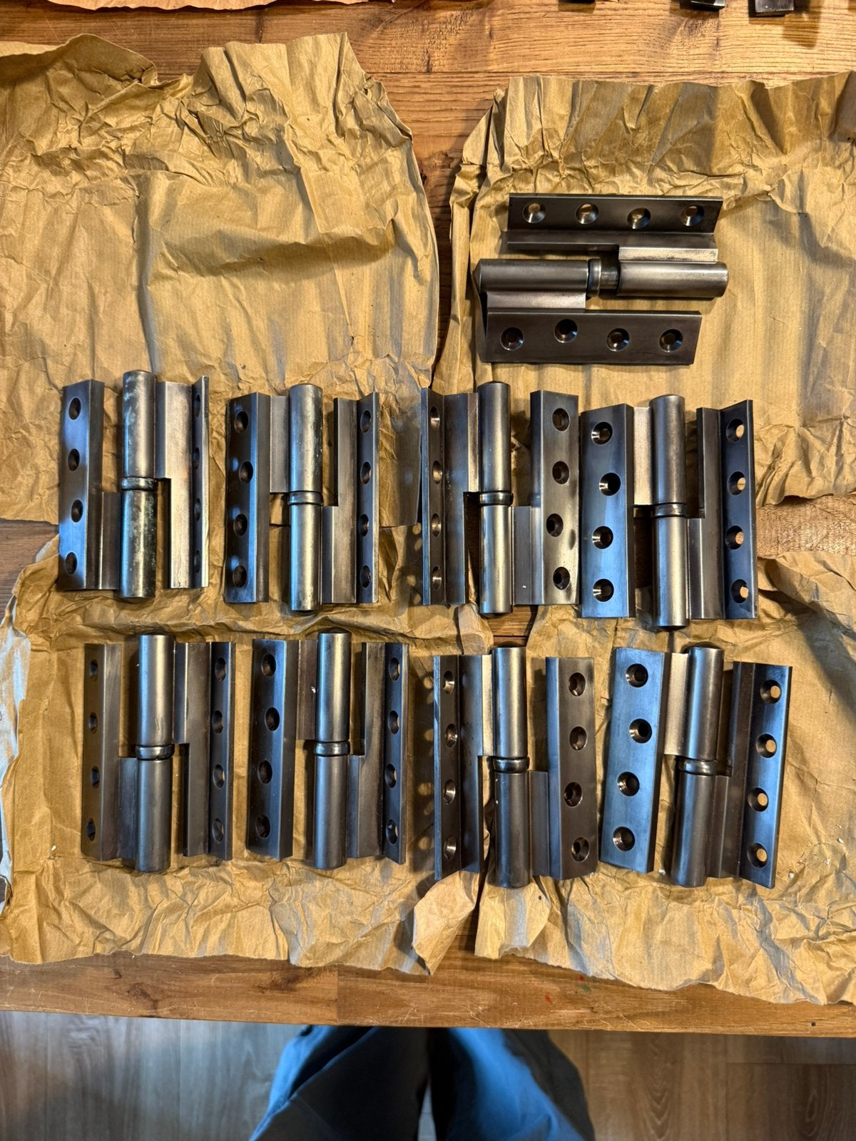 9x Vintage Scharnieren 10,5 cm – Zware Kwaliteit (NOS), Doe-het-zelf en Bouw, Ophalen of Verzenden, Zo goed als nieuw, Scharnier