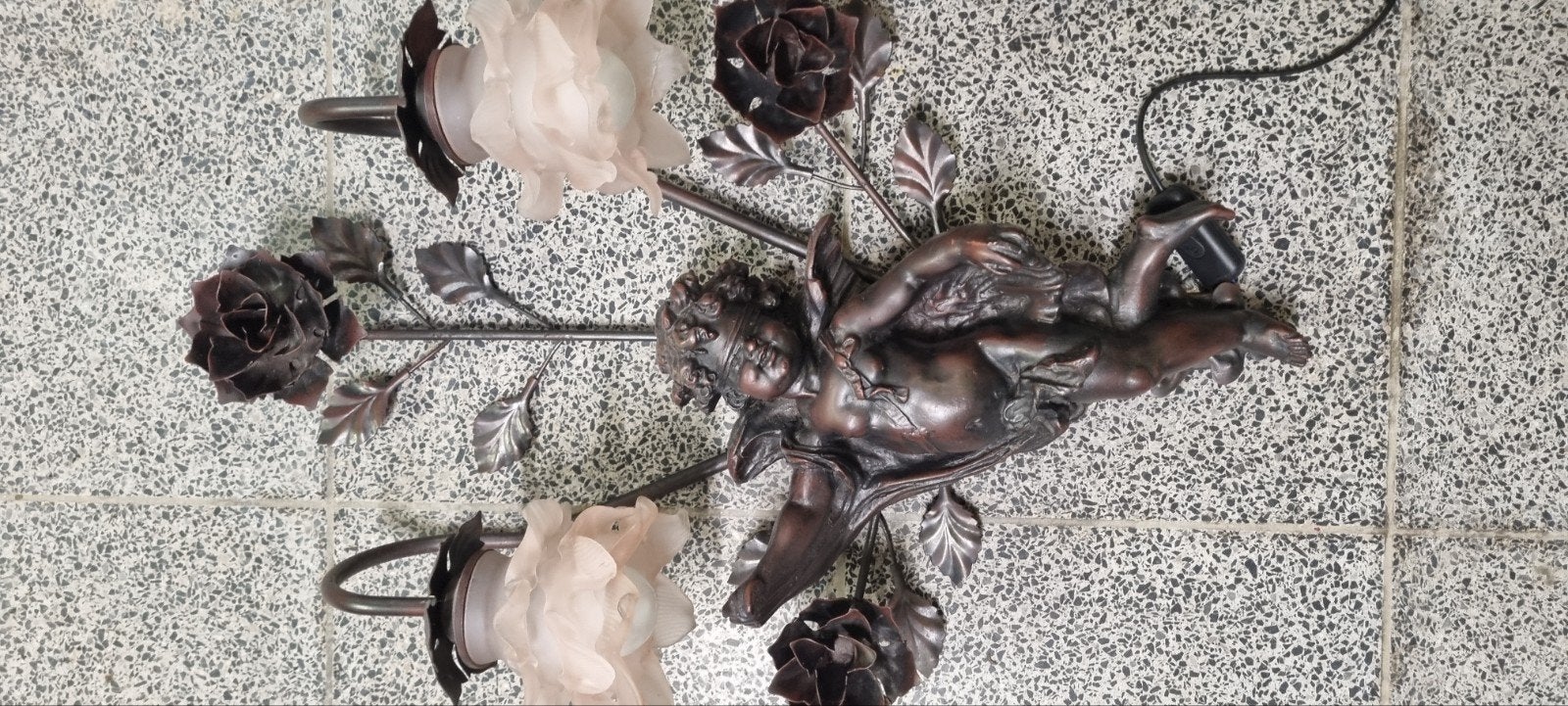 bronzen muur lamp, Antiek en Kunst, Ophalen, Brons