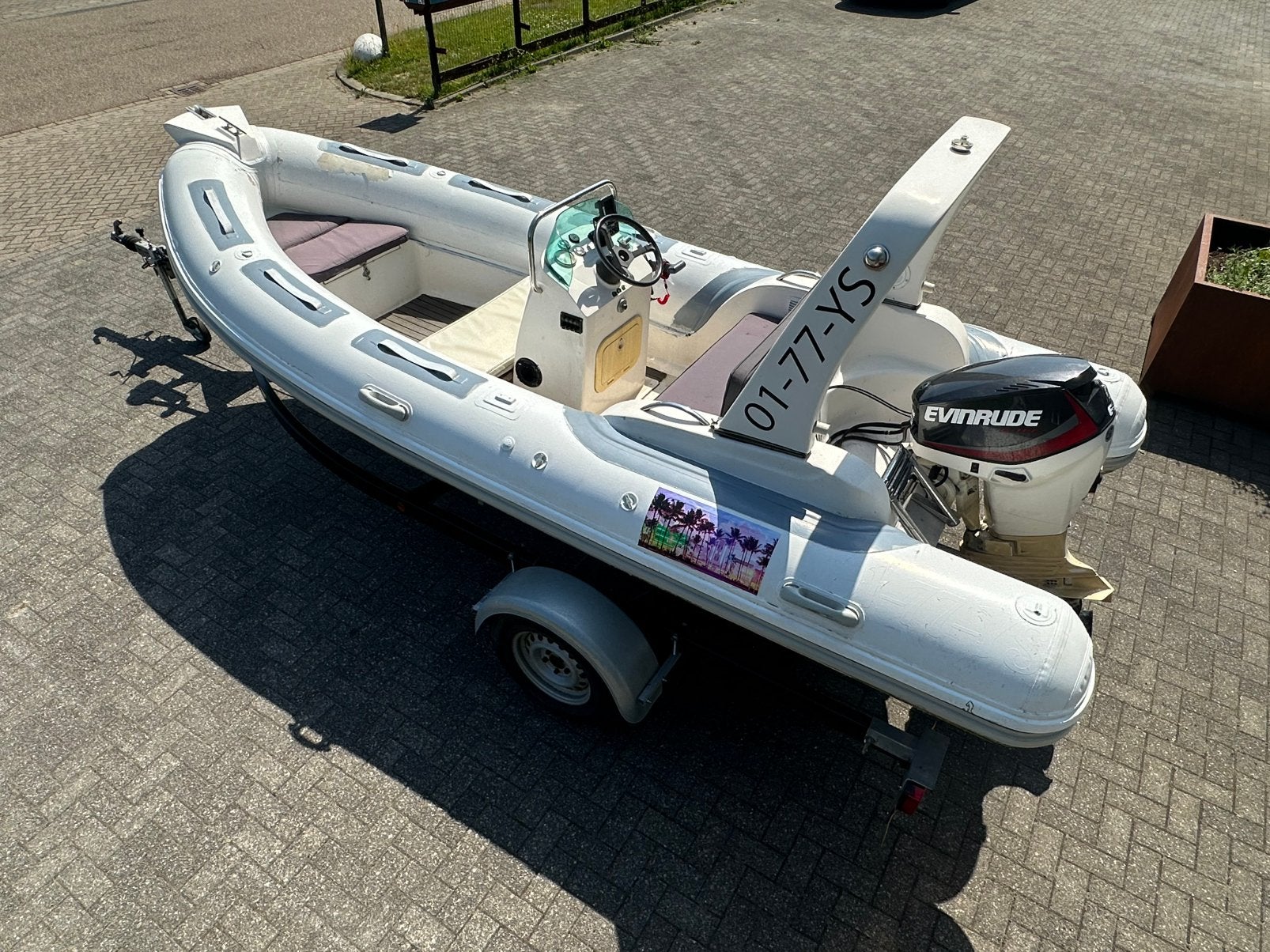 Orca 520 avec Evinrude 60 ch, Sports nautiques & Bateaux, Canots pneumatiques, 50 cm, Autres marques, Enlèvement ou Envoi, Console de direction