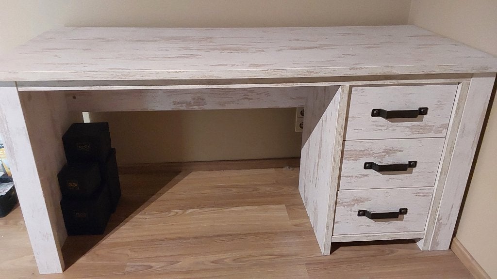 Bureau, Ophalen, Zo goed als nieuw, Wit, Hout