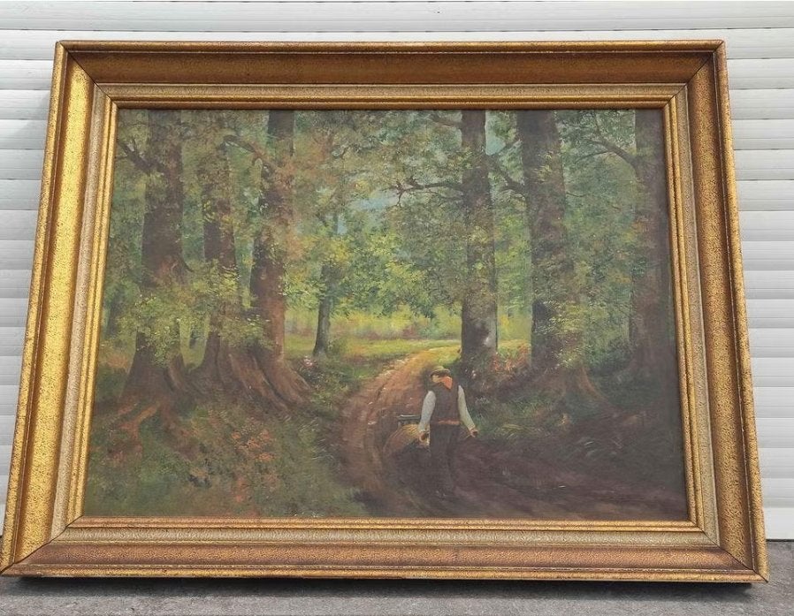 Huile sur toile chemin animée signe, Enlèvement, Toile