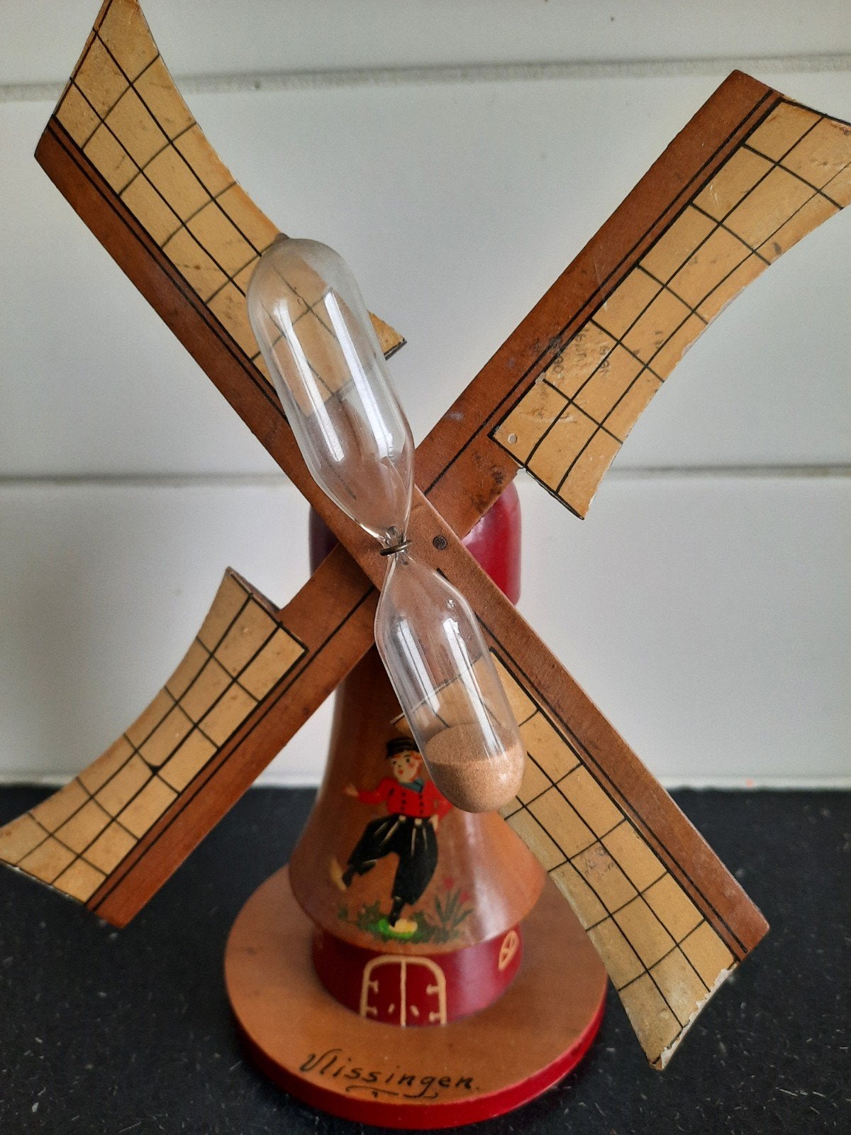 oud molentje met zandloper prima staat, Antiek en Kunst, Ophalen of Verzenden