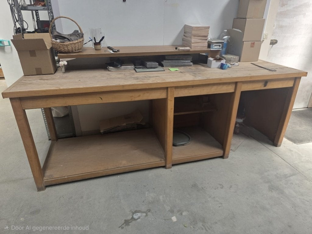 Beuken bakkerstafel/werkbank, Doe-het-zelf en Bouw, Werkbanken, Ophalen, Gebruikt, 170 cm of meer