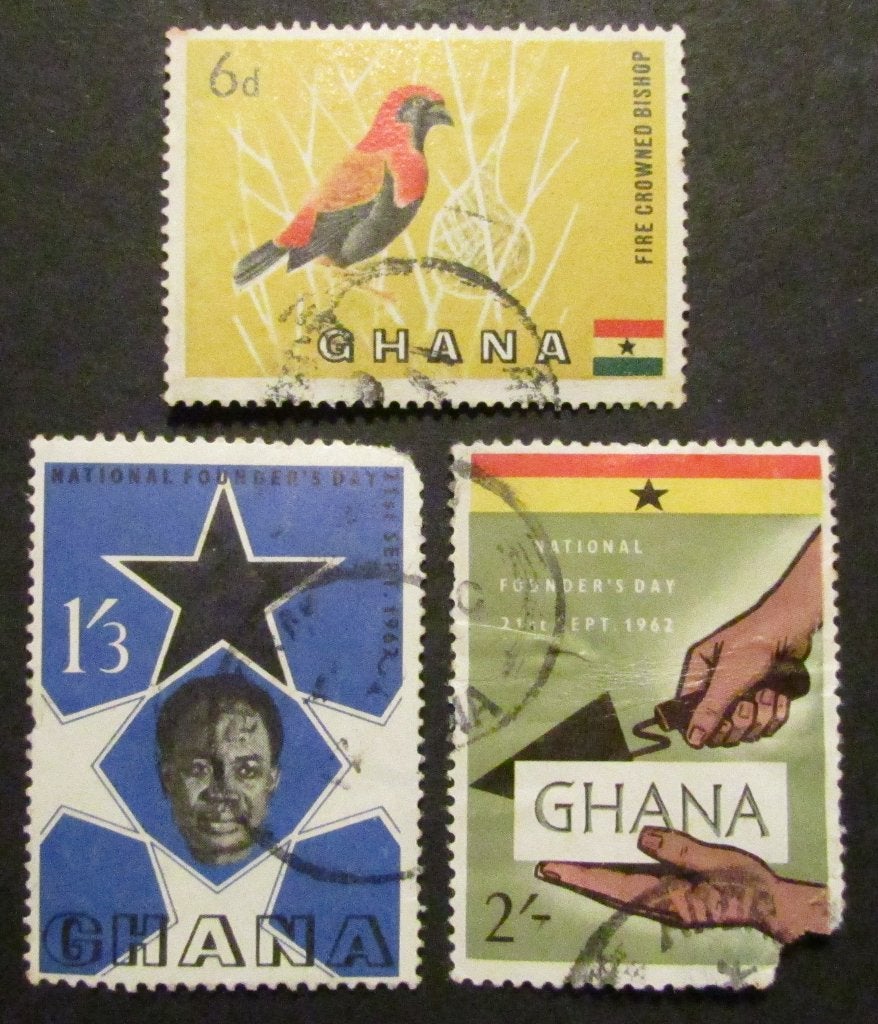 Ghana 3 postzegels 1959 + 1962 gestempeld, Postzegels en Munten, Postzegels | Afrika, Ophalen of Verzenden, Overige landen, Gestempeld