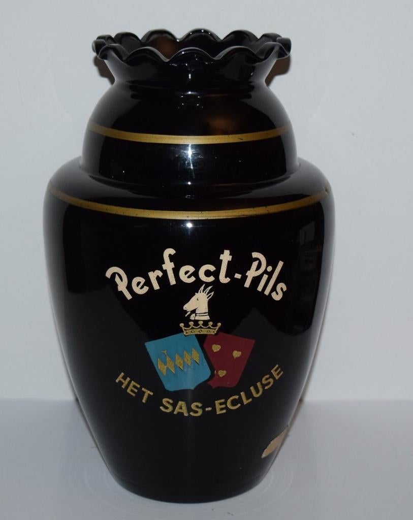 Het Sas - Ecluse / Perfect Pils /  Oude vaas in Booms glas, Verzamelen, Biermerken, Gebruikt, Overige typen, Overige merken, Ophalen of Verzenden