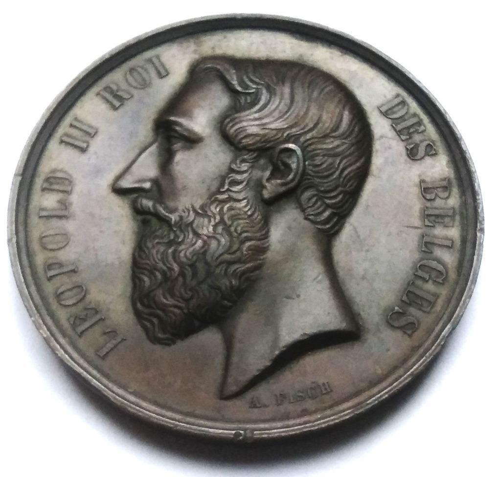 médaille Léopold 2 1868 Namur Concours de Chant d'ensemble, Enlèvement ou Envoi, Bronze