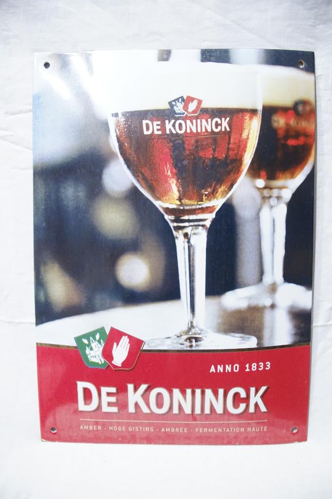 Bierreclame, Ophalen of Verzenden, Zo goed als nieuw, Reclamebord, Plaat of Schild, De Koninck
