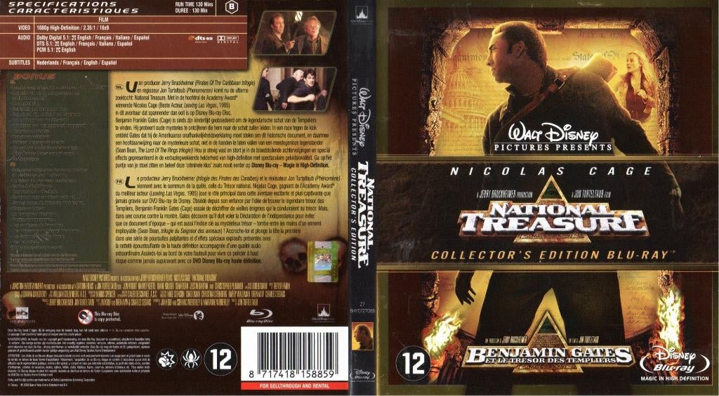 benjamin gates et le tresor des templiers (blu-ray) neuf, Enlèvement ou Envoi, Comme neuf, Aventure