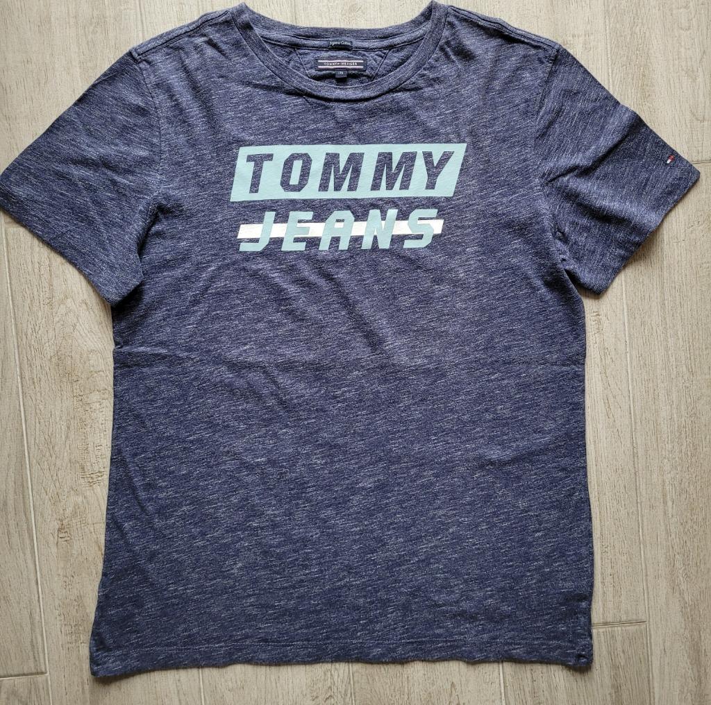 Blauw-grijze T-shirt - Tommy Hilfiger - maat 176, Kinderen en Baby's, Kinderkleding | Maat 176, Ophalen of Verzenden, Shirt of Longsleeve