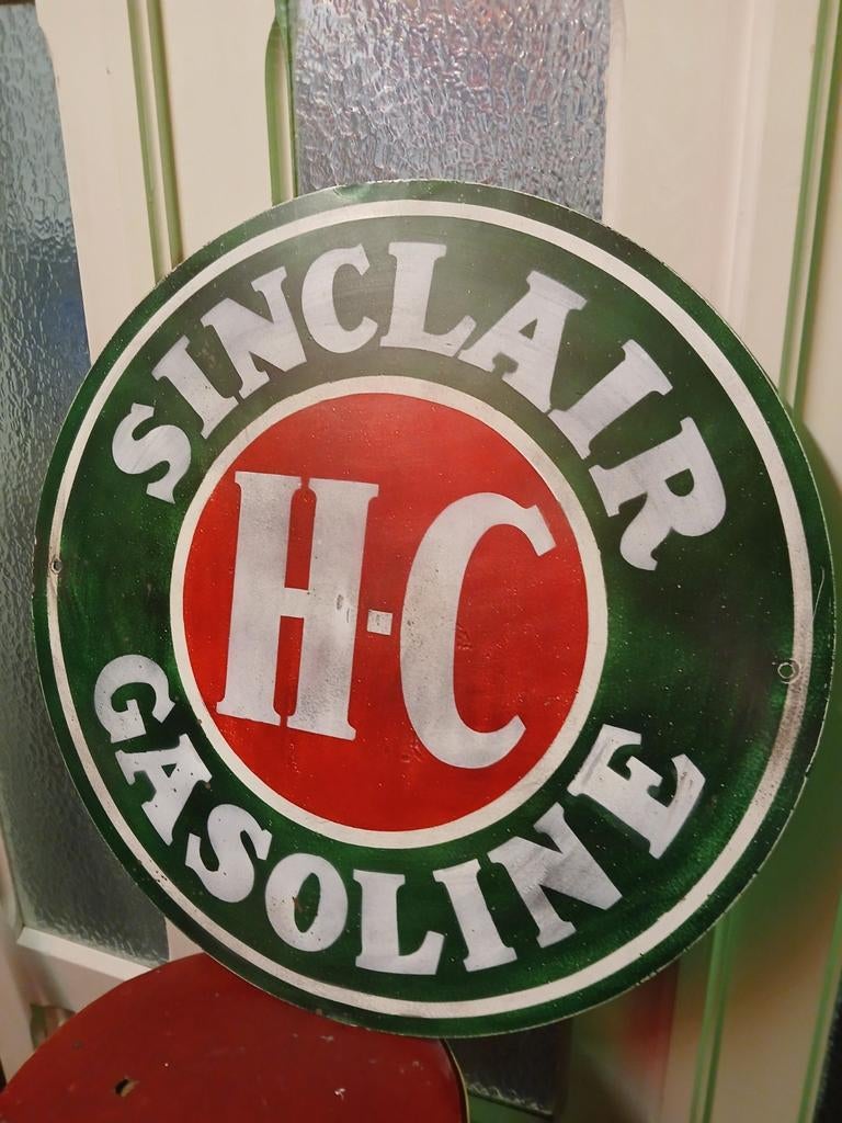 Sinclair Gasoline HC reclamebord geen emaille, Ophalen of Verzenden, Gebruikt, Reclamebord