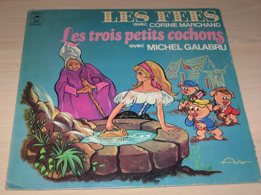 Disque vinyl 33 tours les fees les trois petits cochons, Enlèvement ou Envoi, Comme neuf, Musique, 6 à 9 ans