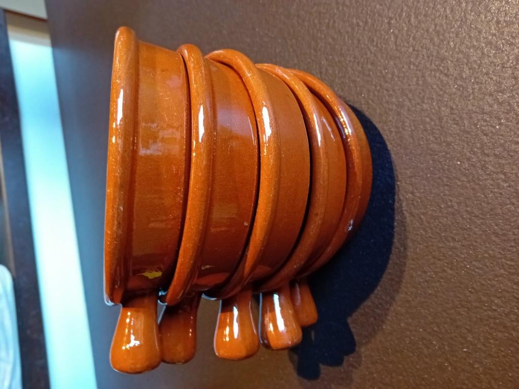 5 caquelon en terre cuite 12,5cm x 3,5cm, Ophalen, Zo goed als nieuw