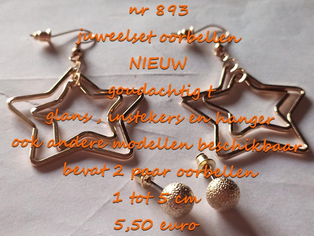 893. Parure : boucles d'oreilles, NEUF, frais de port inclus, Or, Autres matériaux, Envoi, Neuf