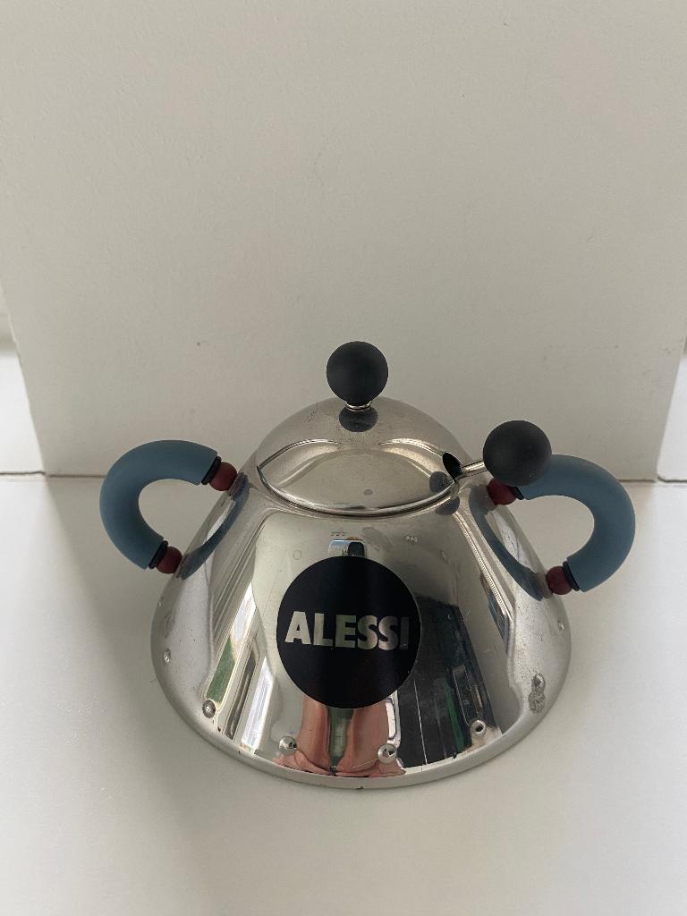 Alessi suikerpot met lepeltje, Ophalen, Zo goed als nieuw