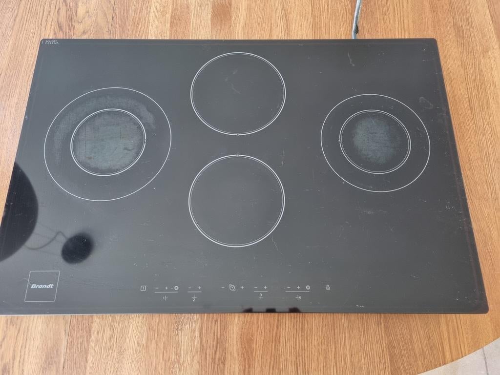 Brandt vitrokeramische kookplaat- inbouw, Ophalen, Gebruikt, Keramisch, 4 kookzones