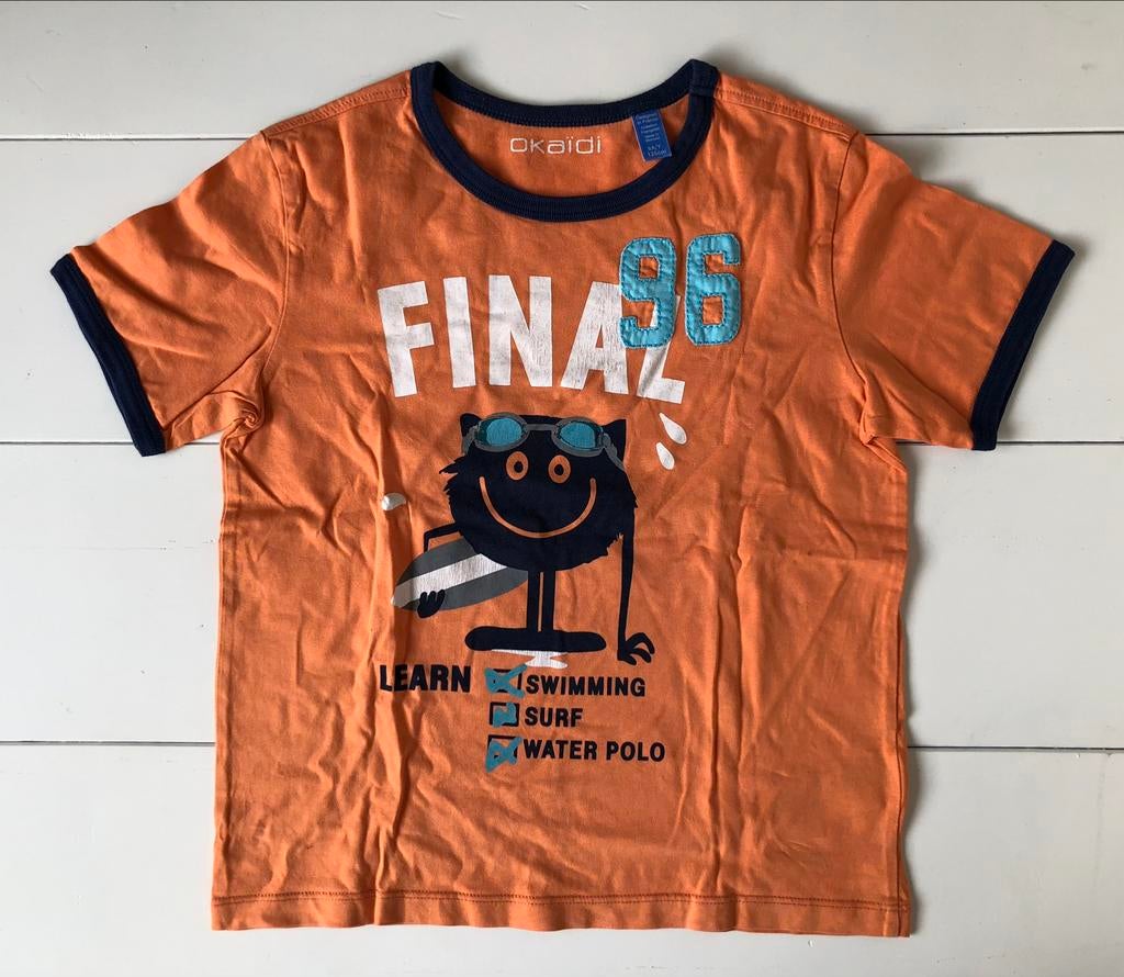 t-shirt orange Okaïdi 8 et 128, Enfants & Bébés, Garçon, Chemise ou À manches longues, Utilisé, Okaïdi