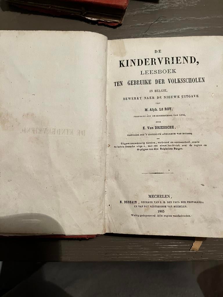 Boek titel kindervriend 1863, Ophalen