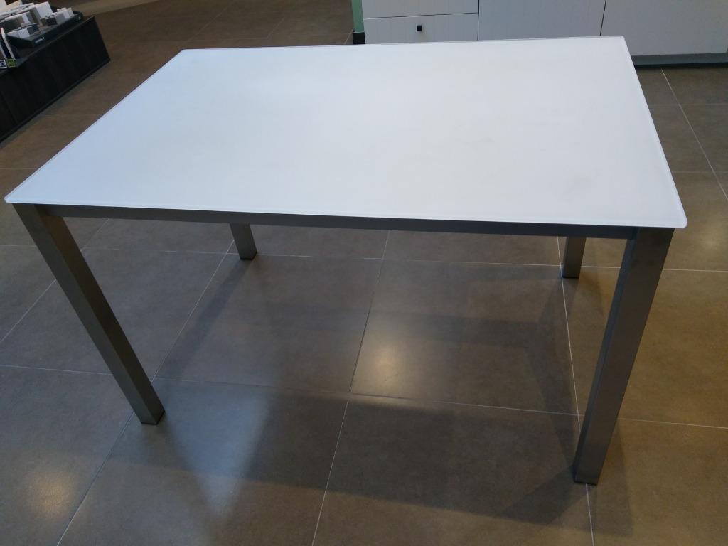 glazen eettafel, Huis en Inrichting, Tafels | Eettafels, Ophalen, 100 tot 150 cm, 50 tot 100 cm, Vier personen