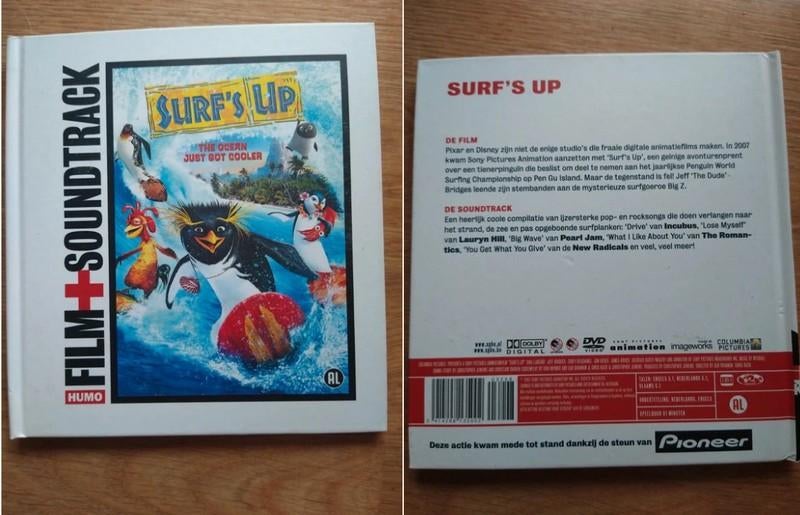 Dvd + cd soundtrack surf's up, Cd's en Dvd's, Dvd's | Tekenfilms en Animatie, Zo goed als nieuw, Amerikaans, Tekenfilm, Ophalen of Verzenden