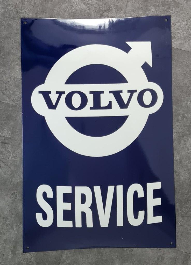 Volvo service zwaar emaillen garage showroom reclame bord, Ophalen of Verzenden, Zo goed als nieuw, Reclamebord