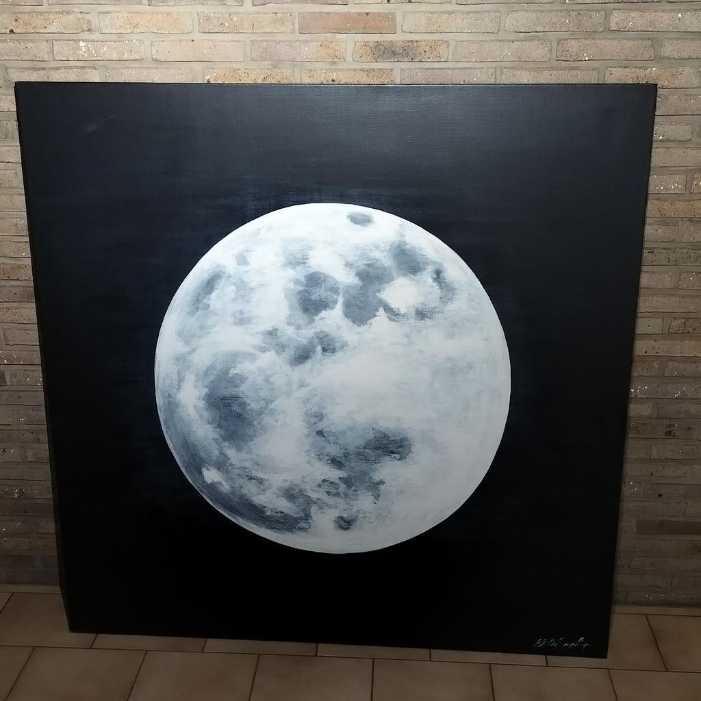 Maanschilderij - 150cm x 150cm, Ophalen