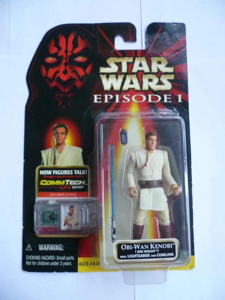STARWARS EPISODE 1"OBI WAN KENOBI"MET COMMTECH CHIP UIT 1999, Verzamelen, Star Wars, Ophalen of Verzenden, Gebruikt, Actiefiguurtje