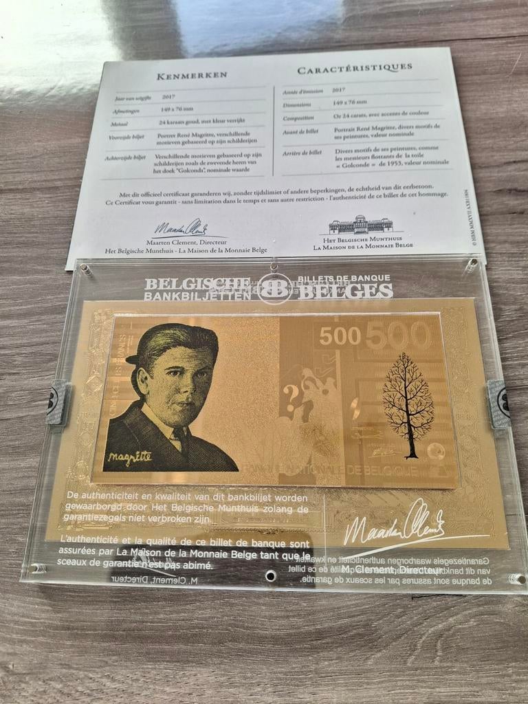 Billets de Banque Belges en Or de 24 carats., Verzamelen, Ophalen of Verzenden