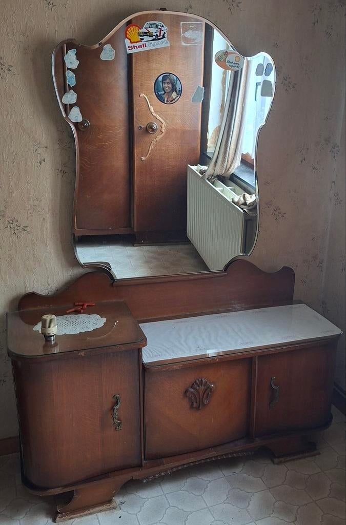 Vintage kaptafel en 2 nachtkastjes, Antiek en Kunst, Ophalen