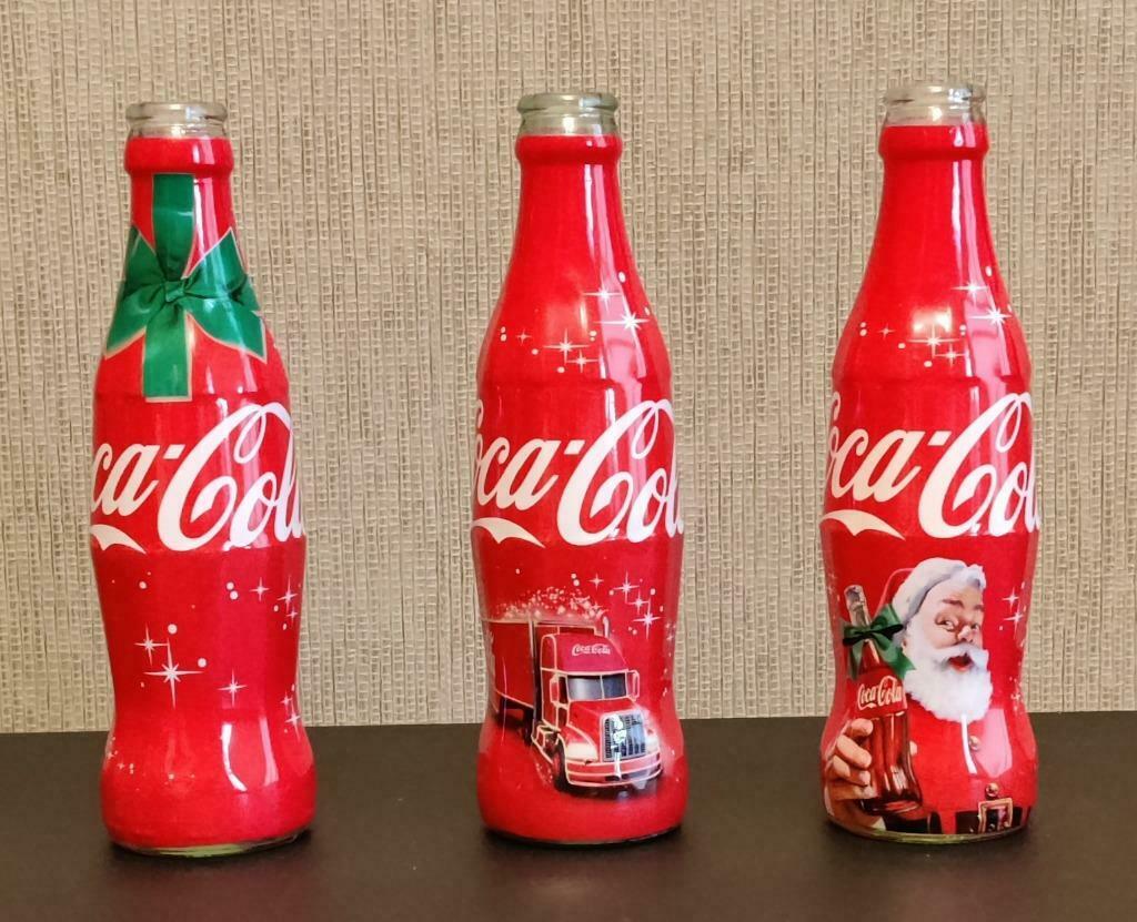 3 coca cola flesjes glas, Verzenden, Gebruikt, Verpakking
