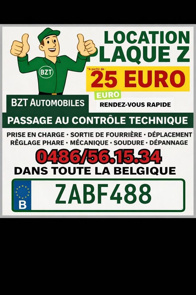 Plaque marchande z déplacement, contrôle technique, Autos : Pièces & Accessoires, Enlèvement ou Envoi