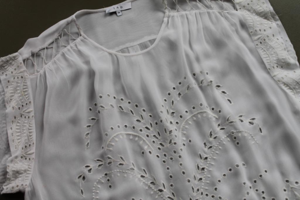 ZGAN kraakwitte broderie blouse Iro en open schouders, Maat 38/40 (M), Verzenden, Wit, Iro