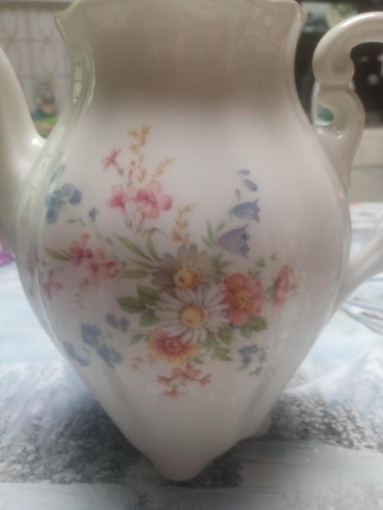 Cafetière porcelaine motifs fleurs, Enlèvement