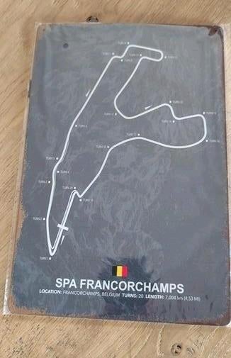 Plaque métallique Circuit de Spa Francorchamps.Neuve 20x30cm, Enlèvement ou Envoi, Neuf