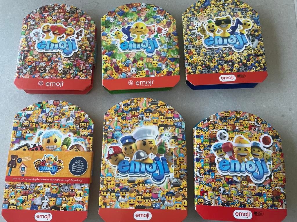 6 boîtes d'émojis Aldi 2019 2021 2022 2023 2024 2025, Collections, Actions de supermarché, Aldi, Envoi