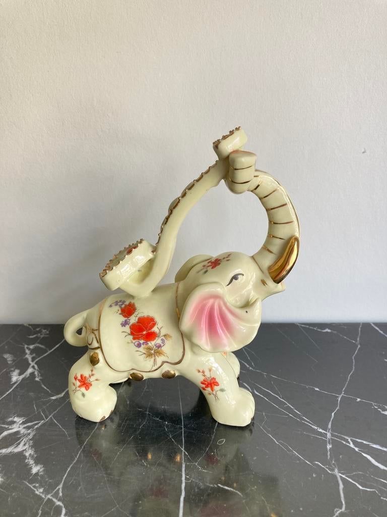 Figurine d'éléphant asiatique en céramique, porte-bonheur, Enlèvement ou Envoi