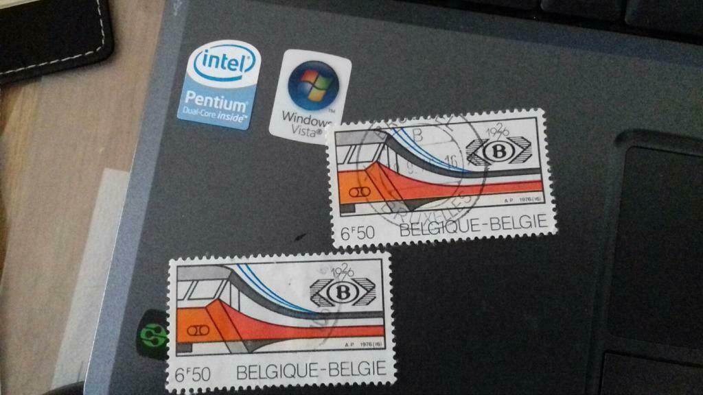 2 timbres Belgique SNCB 1976 oblitéré 50ème anniversaire, Timbres & Monnaies, Enlèvement ou Envoi, Affranchi, Oblitéré