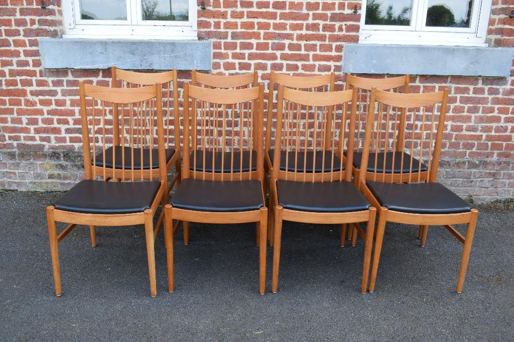 8 Sibast stoelen, Huis en Inrichting, Stoelen, Ophalen, Gebruikt, Zwart, Scandinave