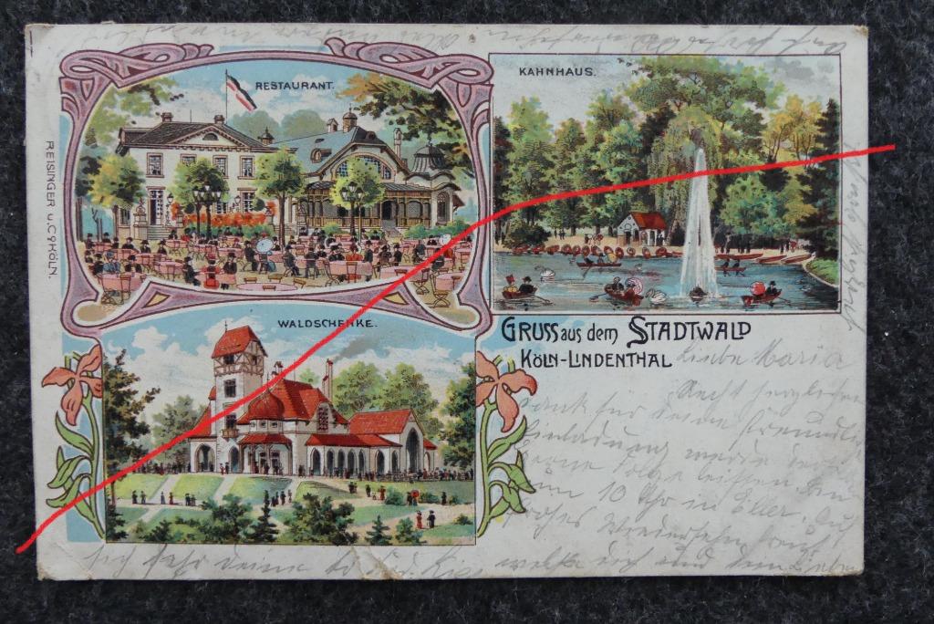 Postkaart 5/4/1907 Kôln-Lindenthal, Duitsland, Ophalen of Verzenden, Voor 1920, Gelopen, Duitsland