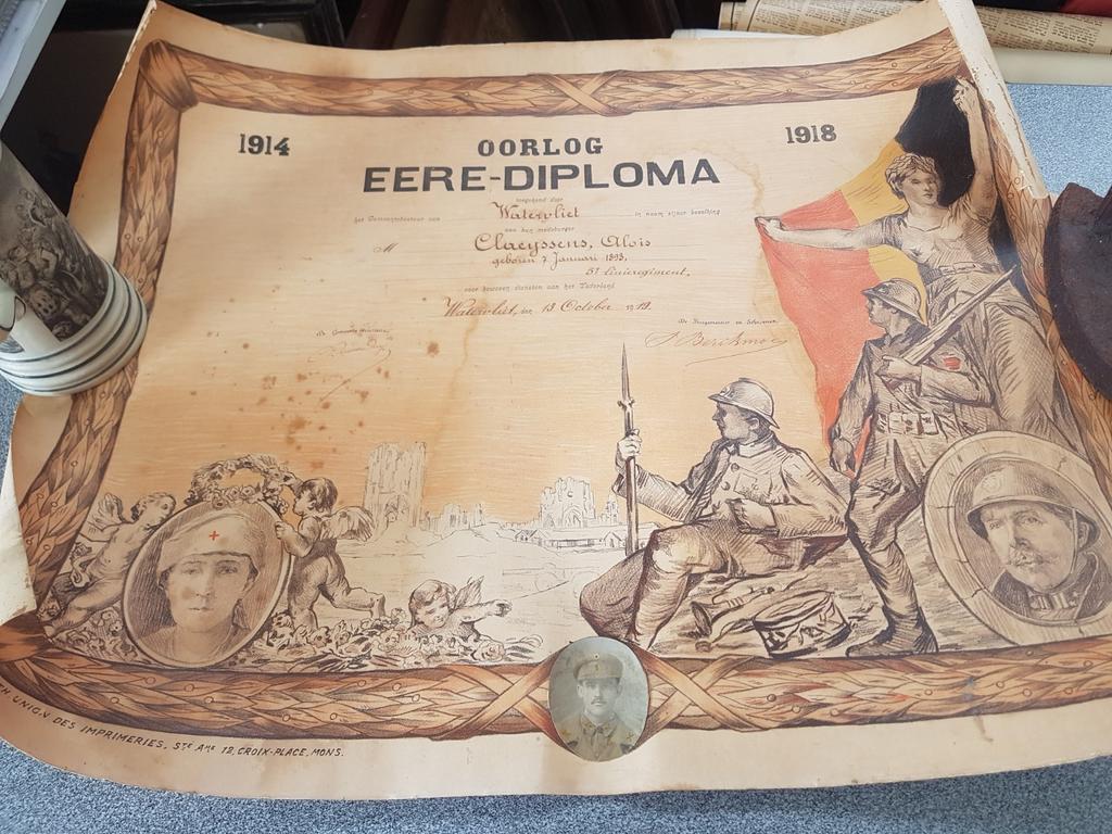 Eere diploma oorlog, Antiek en Kunst, Ophalen of Verzenden