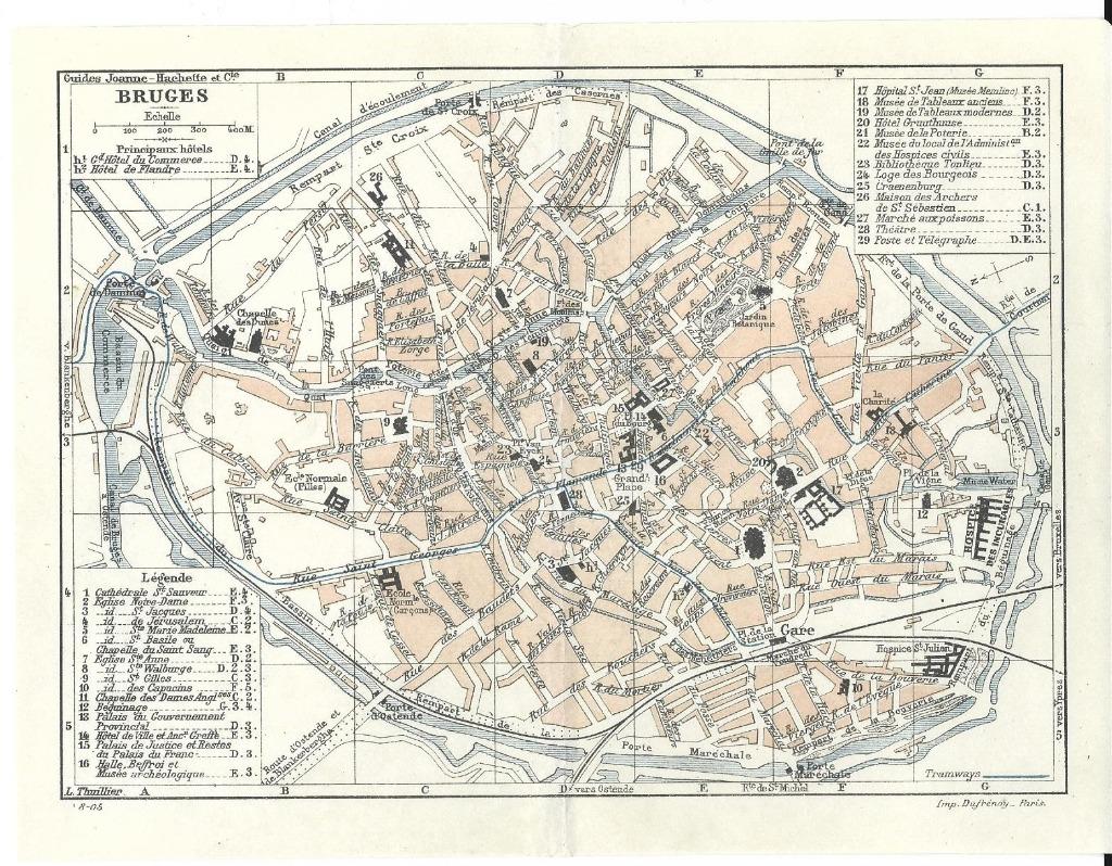 1905 - Brugge stadsplan, Boeken, Atlassen en Landkaarten, Verzenden