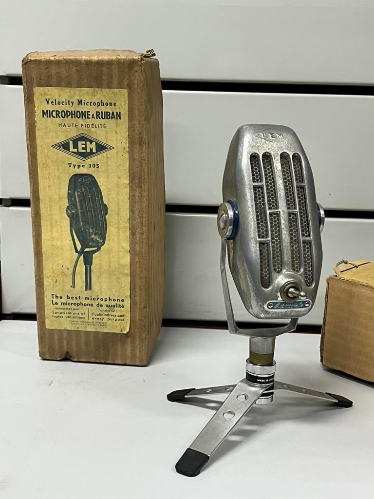 Microphone à ruban vintage LEM Type 305 (1954) - rare, Enlèvement ou Envoi, Utilisé