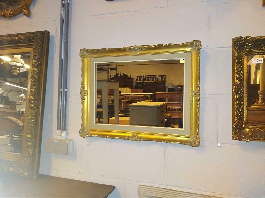 Oude Barok spiegel met gouden kader 58 x 45, Enlèvement ou Envoi, Rectangulaire