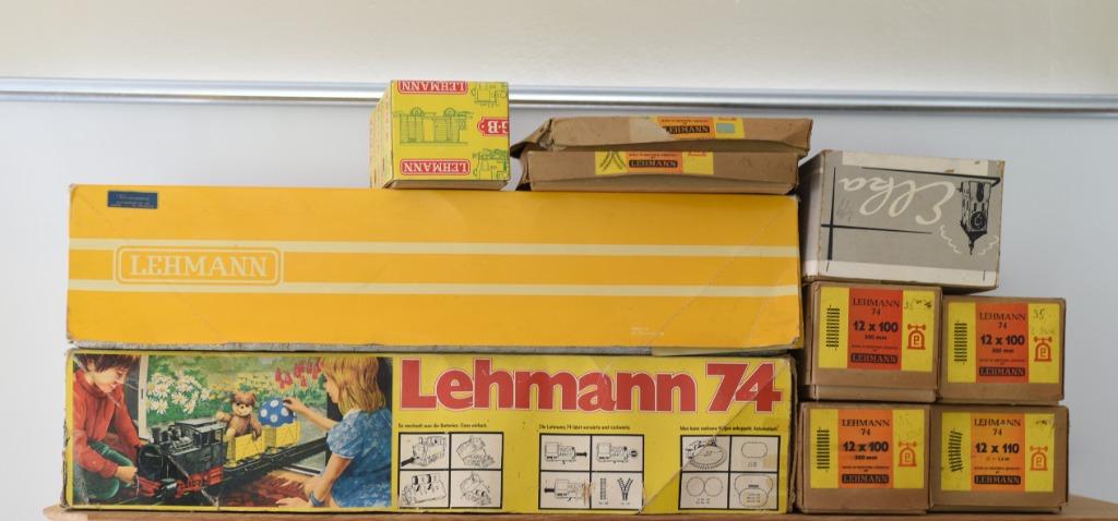 Lehmann LGB-treinen + wagons + personages + G-schaalrails, Ophalen, Gebruikt, Treinset, Overige merken