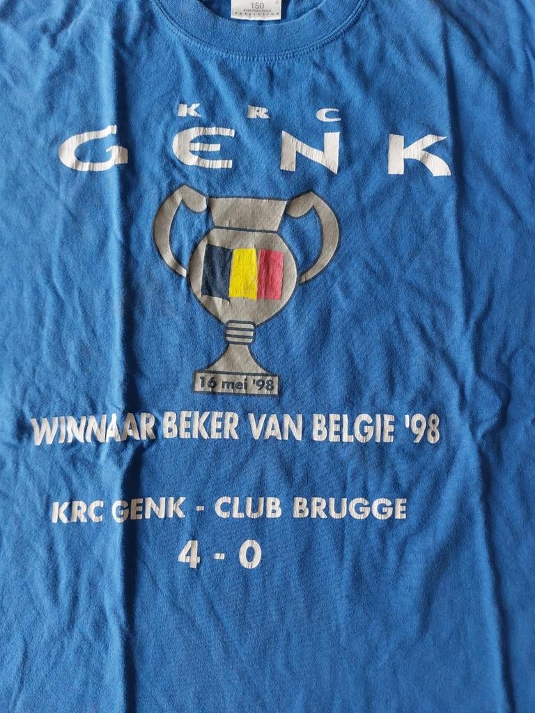T shirt KRC Genk Bekerfinale 1998 4 0 vs Club Brugge, Ophalen of Verzenden, Zo goed als nieuw, Shirt