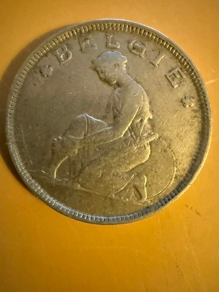 Twee Belgische Frank, Postzegels en Munten, Zilver, Ophalen of Verzenden, Losse munt, Zilver